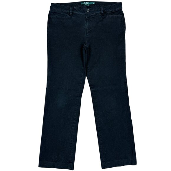 EUC Women's RALPH LAUREN Adelle Straight Leg‎ Ankle Pants Black | Size 10 - Picture 2 of 6